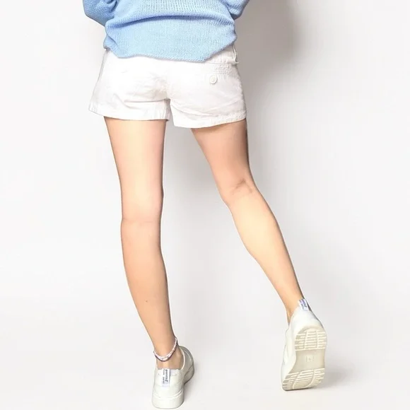 Rubbish White Low Rise Shorts Coastal Linen Blend - Picture 3 of 11